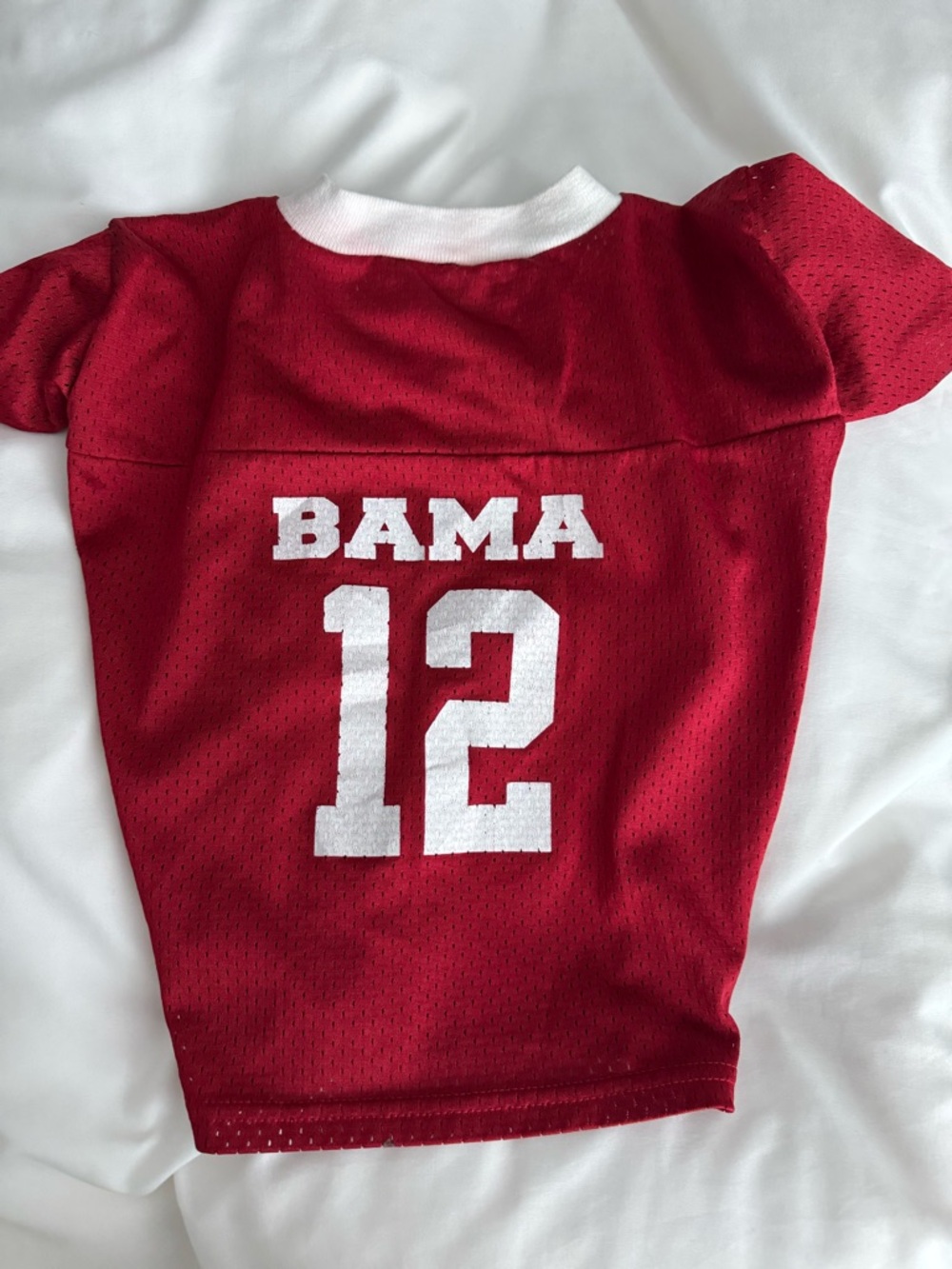 Bama Red Kids' Football Jersey Top - White Number 12